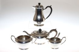 A GEORGE V SILVER THREE-PIECE TEA SERVICE, Joseph Rodgers, Sheffield 1912, comprising teapot,