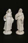A PAIR OF ENGLISH PORCELAIN FIGURES OF A NUN AND A MONK, LATE 18th CENTURY, POSSIBLY DERBY,