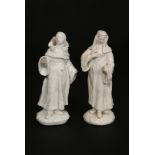 A PAIR OF ENGLISH PORCELAIN FIGURES OF A NUN AND A MONK, LATE 18th CENTURY, POSSIBLY DERBY,