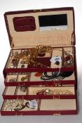 Jewellery box and costume jewellery including Chinese brooch,
