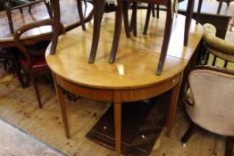 19th Century mahogany D-end dining table raised on square tapering legs with two leaves