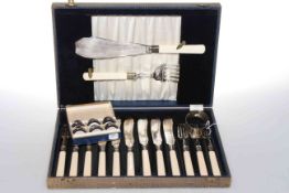 Cased set of fish eaters and servers,