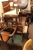 19th Century mahogany breakfast table and collection of nine Victorian and later dining chairs (10)