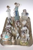 Collection of twelve Lladro figures, mostly animals,