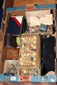 Box of costume jewellery and collectables