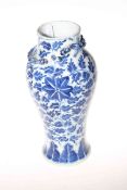 Chinese blue and white baluster vase with four character mark, 22.