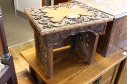 Oriental carved hardwood stool