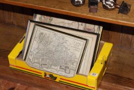 Collection of seven various map prints,