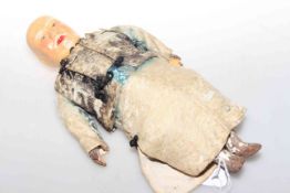 Antique Oriental doll, the male figure having composition head,