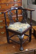 Childs Chippendale style mahogany corner chair