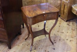 19th Century inlaid mahogany inverted bow front sewing table