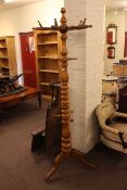 Victorian turned wood hat and coat stand and two standard lamps (3)