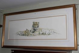 Spencer Hodge, Tigers, signed and numbered 7/250 in pencil, silkscreen print,