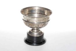 Silver trophy rose bowl on plinth base