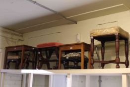 Collection of seven various stools including Victorian, adzed cut,