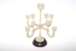 Indian ivory candelabrum, late 19th Century, 25.
