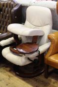 Stressless leather adjustable chair and footstool