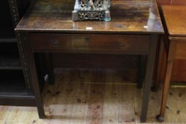 Antique oak single drawer side table,