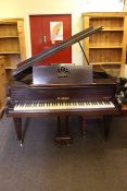 A Reisbach rosewood cased boudoir grand piano, signed Grotman, Steinweg Ltd,