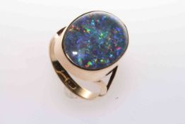 Opal ring, stamped 9ct,