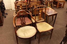 Set of three Art Nouveau parlour chairs,