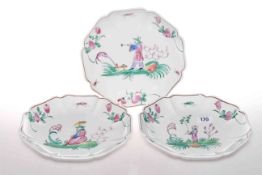 Three Chinese famille rose plates