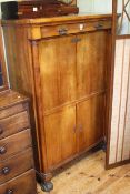 19th Century secretaire abbatant having frieze drawer above a fall front with two cupboard doors