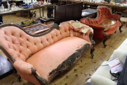 Two Victorian mahogany framed serpentine front settees