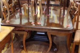 19th Century mahogany breakfast table and set of four Regency mahogany sabre leg dining chairs