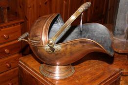 Victorian swing handle copper coal scuttle