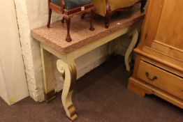 Granite topped and painted console table
