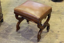 Regency style X-form mahogany stool