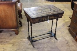 19th Century Chinese Export lacquered sewing table,