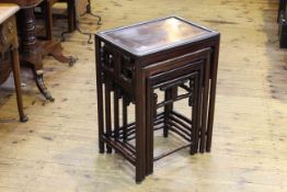 Early 20th Century set of four Chinese hardwood nesting tables