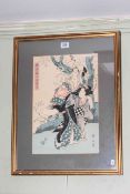 After Eizan, wood block print of Mother and Daughter, signed, 37.