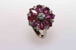 Ruby and diamond ring,