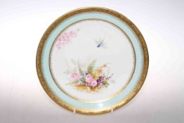 Royal Worcester hand painted and gilded cabinet plate