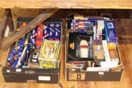 Two boxes of collectable model vehicles