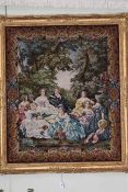 Large woolwork picture of a gathering of young ladies,