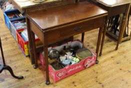 Mahogany pad foot foldover tea table, with frieze drawer,