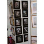 Thirteen Cries of London prints in verre eglomise frames