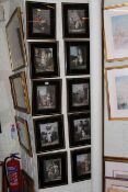 Thirteen Cries of London prints in verre eglomise frames