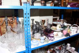 Chrystoleum, glassware, plated wares, various china including Evesham dishes,