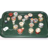 Collection of twenty two Halcyon Days enamel boxes