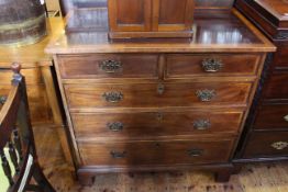 George III mahogany and satinwood banded chest of drawers,