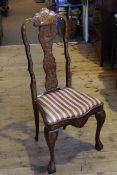 Dutch floral marquetry high-back chair,