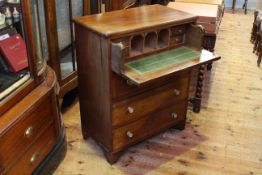 Edwardian satinwood banded mahogany secretaire chest, in George III style,