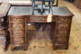 Reprodux leather inset mahogany desk by Bevan Funnell,