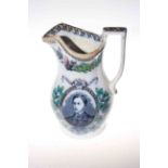 Transfer printed jug with portrait prints of Prince of Wales and Princess of Alexandra, 21.