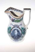Transfer printed jug with portrait prints of Prince of Wales and Princess of Alexandra, 21.